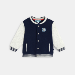 جاكيت بطراز تيدي مزين برقعة سمك الحوت، باللون الأزرق للأطفال الصغار